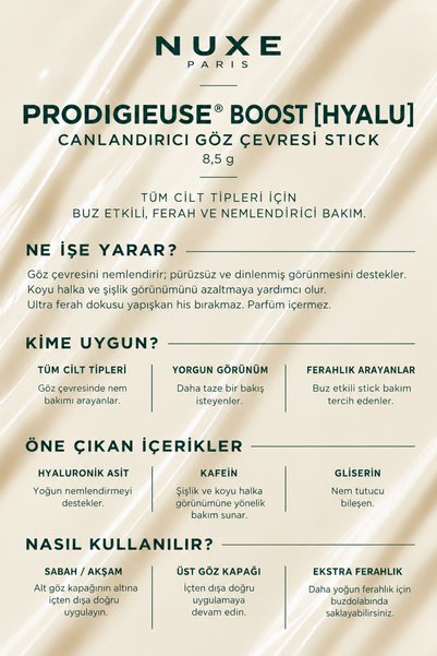 Nuxe HYALU BOOST Canlandırıcı Göz Çevresi Stick 8,5 GR
