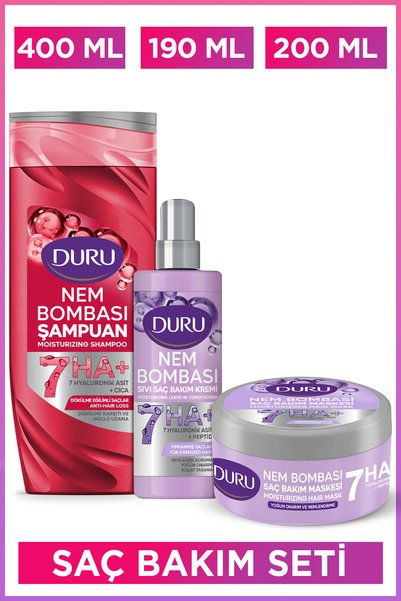 Duru Nem Bombası Dökülme Karşıtı Şampuan & Yoğun Onarıcı ve Nemlendirici Spre...