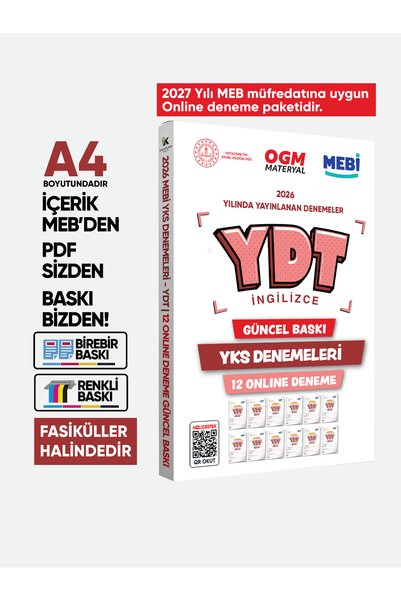 Karakutu Yayınları 2027 YKS-YDT İNGİLİZCE MEBİ OGM Güncel Seri Online Deneme ...