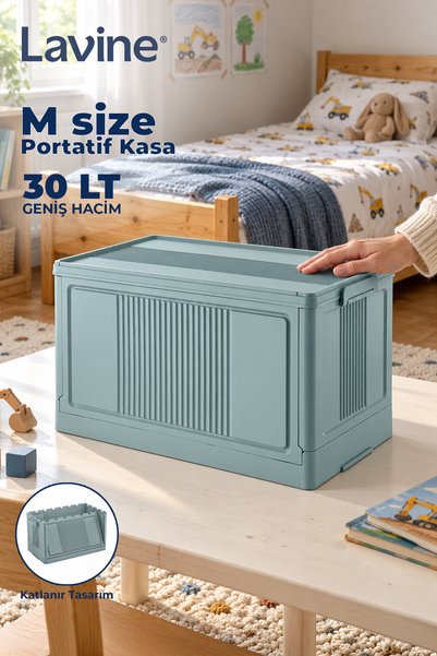 obido "Medium" Size 30 L Kapaklı Katlanabilir Saklama Kutusu, İstiflenebilir ...