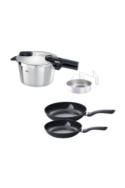 Fissler Vitaquick Premium 4,5 Litre Düdüklü Tencere + Tava Set