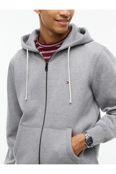 Tommy Hilfiger ΒΑΣΙΚΟ ΦΟΥΤΕΡ ΦΛΙΣ ΜΕ ΚΟΥΚΟΥΛΑ REG ZT MW0MW44931 Μεσαίο Γκρι Μ...