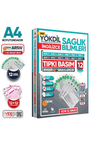 Karakutu Yayınları 2027 YÖKDİL İngilizce SAĞLIK BİLİMLERİ ÖSYM Çıkmış Soru Tı...