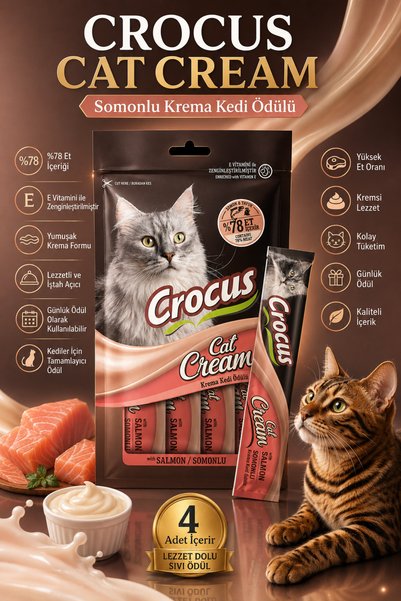 Crocus Somonlu Krema Kedi Ödülü 4x15g