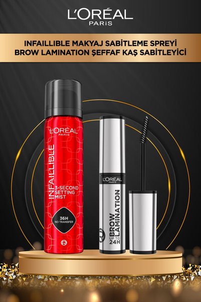 L'Oreal Paris Infaillible Makyaj Sabitleme Spreyi & Brow Lamination Kaş Sabit...