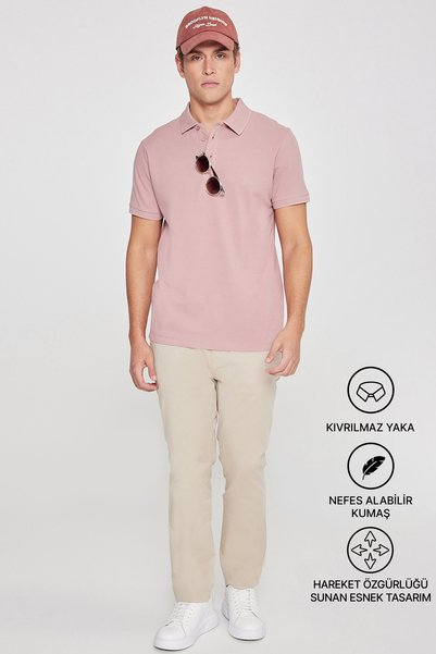 ALTINYILDIZ CLASSICS Ανδρικό μπλουζάκι Dusty Rose 100% βαμβακερό, χωρίς τσάκι...