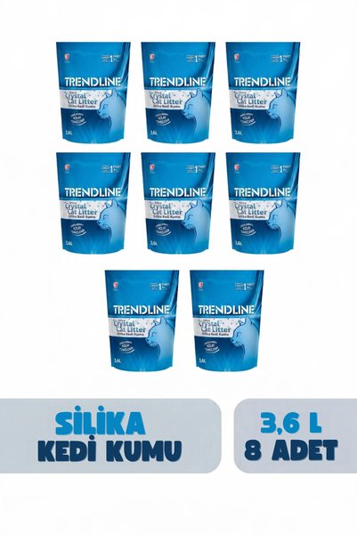 Trendline Kristal Silika Kedi Kumu, 3.6 Lt x 8 Adet