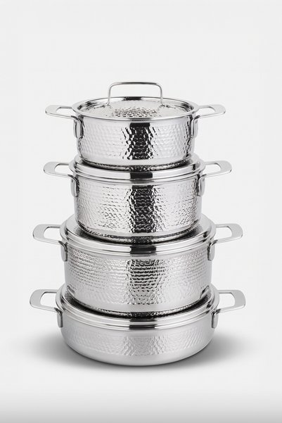 Karaca Power Steel 316+ 3Ply Voyager İndüksiyon Tabanlı 8 Parça Çelik Tencere...