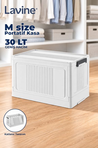 obido "Medium" Size 30 L Kapaklı Katlanabilir Saklama Kutusu, İstiflenebilir ...