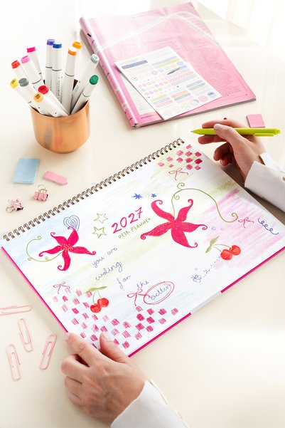 PAPERORA 2027 Haftalık Spiralli Masaüstü Planlayıcı 24x34 cm - Desk Planner S...