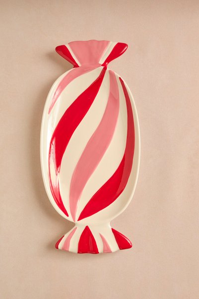 Karaca Πιάτο «Candy Twist Pink Kayık» για την Πρωτοχρονιά, 41 εκ.
