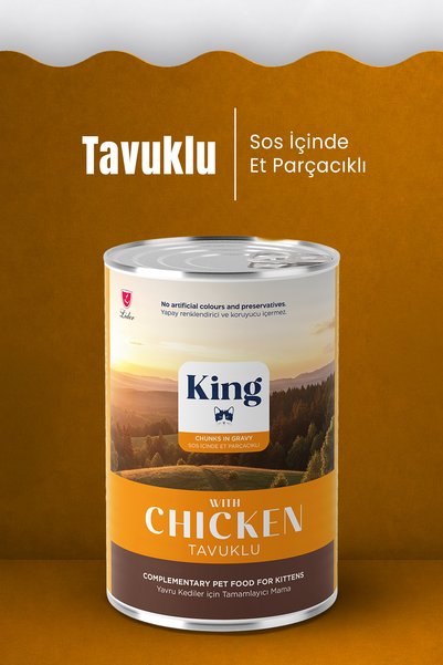 King Tavuk Etli Yavru Kedi Konservesi 400 gr