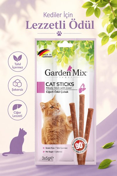 Gardenmix Garden Mix Ciğerli Kedi Stick Ödül 3x5g