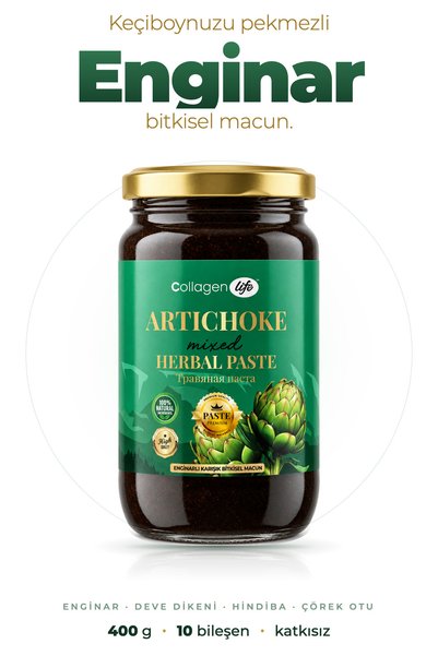 COLLAGEN LIFE Enginar Macunu Artichoke Herbal Paste 400g – Bal ve Pekmez Katkılı Karışım Özel Seri