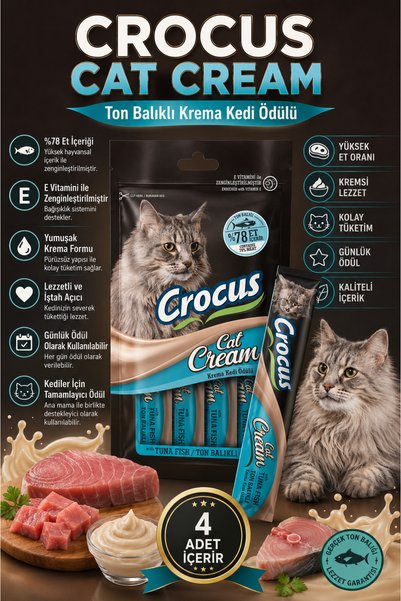 Crocus Ton Balıklı Krema Kedi Ödülü 4x15g