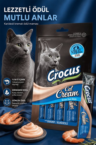 Crocus Karidesli Krema Kedi Ödülü 4x15gr