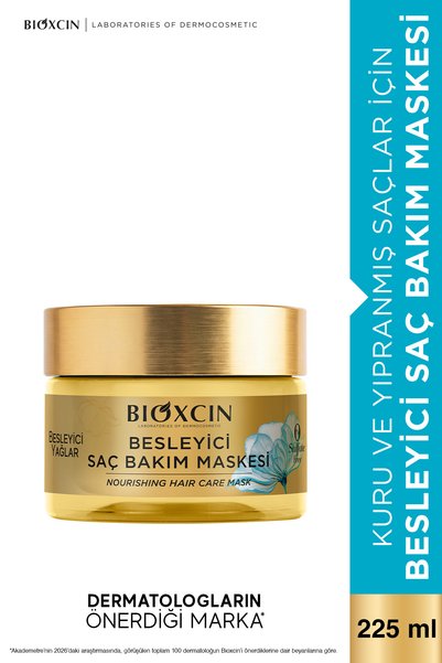 Bioxcin Besleyici Yağlar Saç Bakım Maskesi 225 ml – Kuru ve Yıpranmış Saçlara Yoğun Bakım