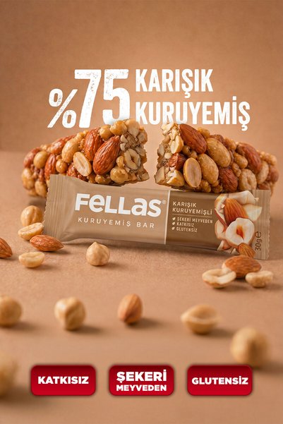 Fellas Karışık Kuruyemiş Bar (30 g) x 12 Adet