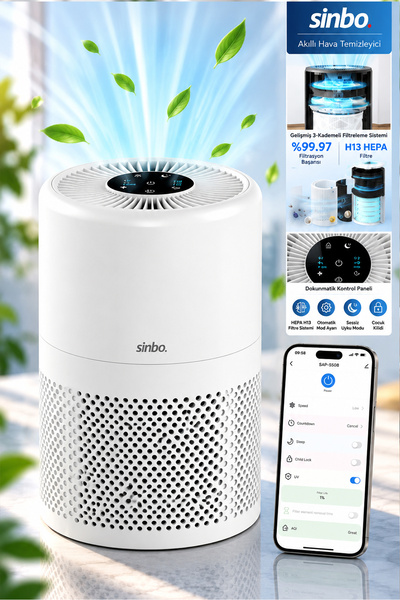 Sinbo SAP-5508 Akıllı H13 Hepa Filtreli Wifi Özellikli Hava Temizleyici