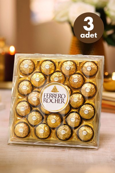 Ferrero Rocher Çikolata 24'lü 300 Gr - 3 Adet Hediyelik Çikolata