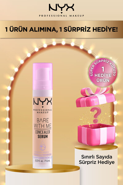 NYX Professional Makeup Bare With Me Kapatıcı Serum 02 Light Concealer + Süpe...