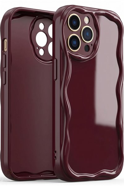 Fibaks iPhone 16 Pro Max Kılıf Kamera Korumalı Dalga Kenarlı Darbe Emici Bord...