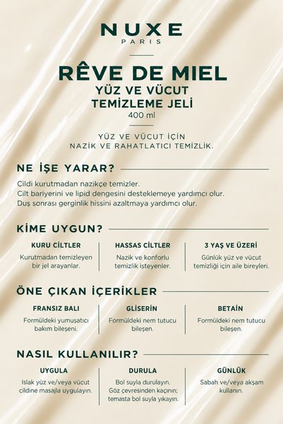 Nuxe Reve de Miel Yüz ve Vücut Temizleme Jeli 400 ML