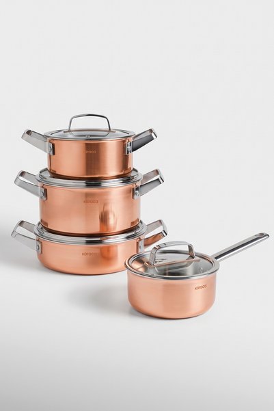 Karaca Power Steel 316+ 3Ply Galileo 8 Piece Steel Cookware Set