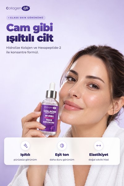 COLLAGEN LIFE Aydınlatıcı ve Nemlendirici Kolajen Serum 50ml – Yaşlanma Karşıtı Cilt Bakımı