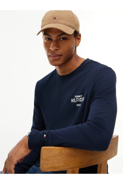 Tommy Hilfiger HILFIGER 1985 TRICOU CU MÂNECI LUNGII CU GRAFICĂ