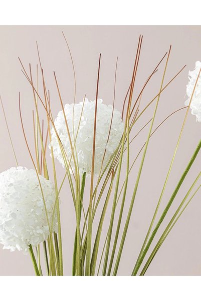 English Home Grass Bush Tek Dal Yapay Çiçek Beyaz