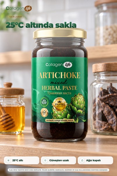 COLLAGEN LIFE Enginar Macunu Artichoke Herbal Paste 400g – Bal ve Pekmez Katkılı Karışım Özel Seri