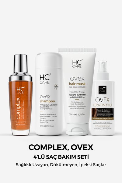HC Care HC Complex, Ovex Şampuan, Maske, Keratin Sütü 4'lü Saç Bakım Seti