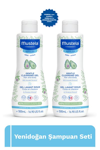 Mustela Organik Avokadolu Yenidoğan Bebek Şampuanı Saç ve Vücut 500 ml 2'li Set
