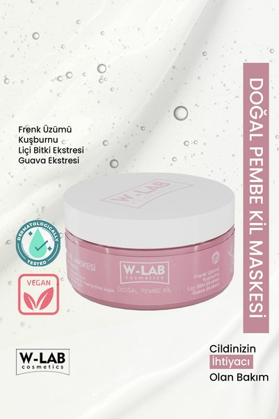 W-Lab Cosmetics قناع الطين الوردي المنقي المضاد للأكسدة 250 مل