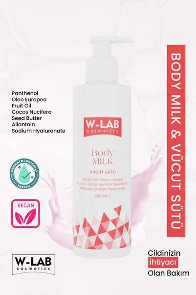 W-Lab Cosmetics Body Milk Vücut Sütü 200 ml