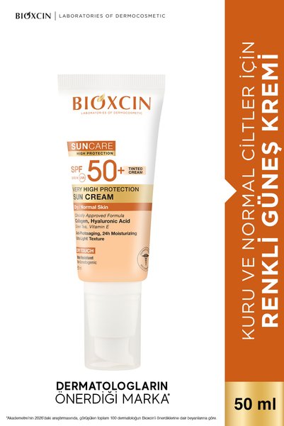 Bioxcin Suncare Kuru Normal Ciltler İçin Renkli Güneş Kremi SPF50+ 50ml