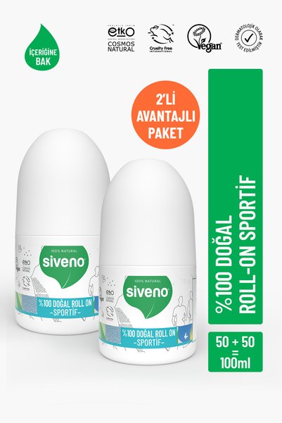 Siveno %100 Doğal Roll-On Sportif Sporcu Deodorant Ter Kokusu Önleyici Bitkis...