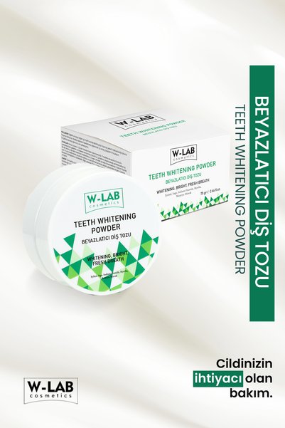 W-Lab Cosmetics Beyazlatıcı Diş Tozu 75 Gr Çay,Kahve ve Sigara Lekesi Karşıtı...
