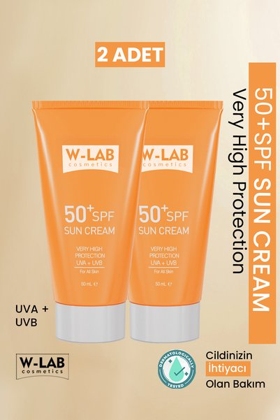 W-Lab Cosmetics Koruyucu 50+Spf Güneş Kremi 50 ml 2 li Set