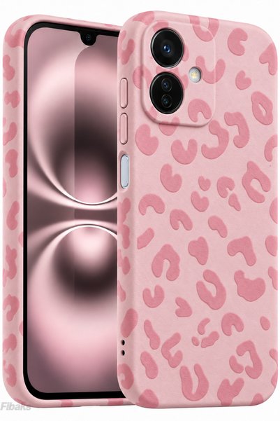 Fibaks Redmi 13C Case Pink Leopard Stylish Design Premium Slim Soft Silicone