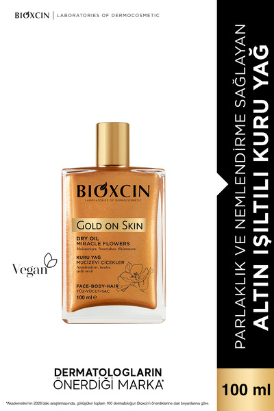 Bioxcin Gold On Skin Altın Parıltılı Kuru Yağ Saç Yüz Vücut Yağ Sprey 100 ml ...