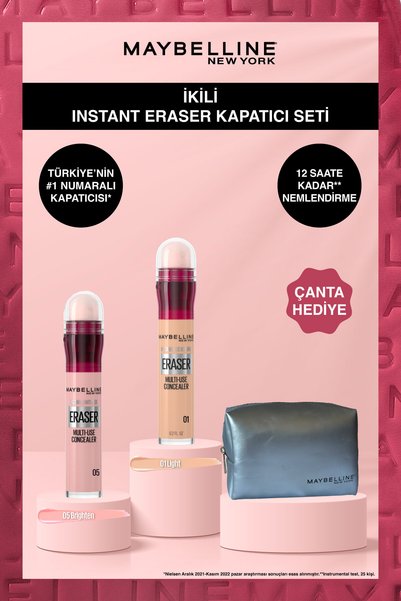 Maybelline New York Instant Anti Age Eraser Kapatıcı- 05 Brighten & 01 Light ...