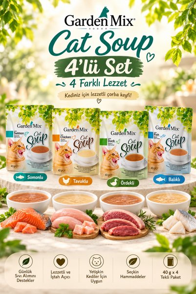 Gardenmix 4 Farklı Aromalı Kedi Çorbası 4x40Gr