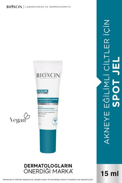 Bioxcin Acnium Akneye Eğilimli Ciltler İçin Konsantre Bakım Serumu 15 Ml Sali...