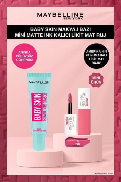 Maybelline New York Baby Skin Gözenek Gizleyici Makyaj Bazı & Mini Super Stay...