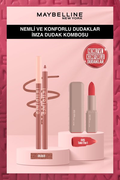 Maybelline New York Lifter Liner Dudak Kalemi 05 On It + Serum Etkili Ruj 005...