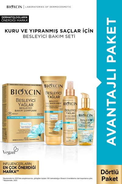 Bioxcin Besleyici Yağlar Onarıcı Şampuan + Saç Bakım Yağı + Sıvı Saç Kremi + ...