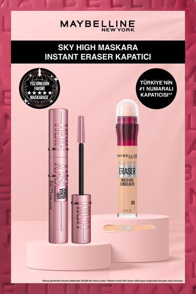 Maybelline New York Lash Sensational Sky High Maskara & Instant Anti Age Eras...