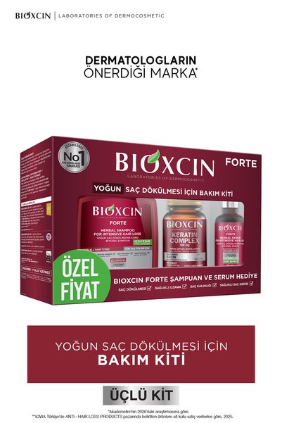 Bioxcin Forte Yoğun Bakım Kiti (TABLET-ŞAMPUAN-SERUM) Yoğun Saç Dökülmesi Seti